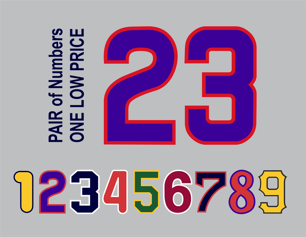 font baseball number